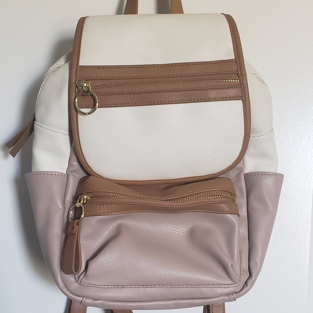Mini backpack cream/tan/cognac